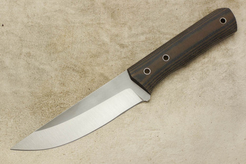 Cumming Bladeworks - Huntmaster - Black and Brown Canvas Micarta - AEB-L Steel