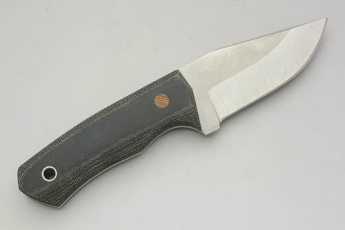 Cumming Bladeworks, Dylan Fletcher Design - Palm Tac - Black Canvas Micarta - .118" AEB-L Stainless Steel Cumming Bladeworks, Dylan Fletcher Design - Palm Tac - Black Canvas Micarta - .118" AEB-L Stainless Steel