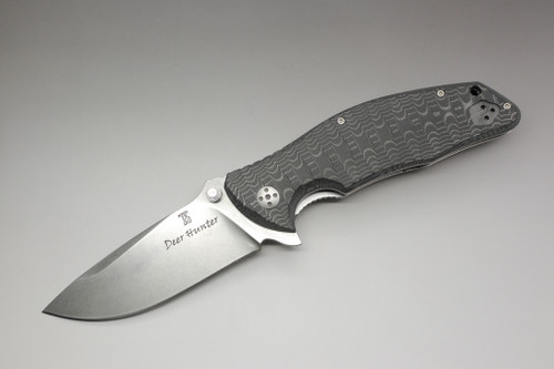 Dendra by LionSteel Knives Deer Hunter, Folding Knife w/ Textured Black Micarta Handle