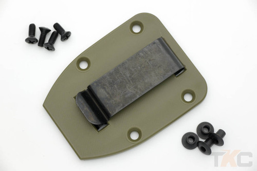 ESEE 3/4 OD Green Belt Clip Plate for ESEE Knives' 3 & 4 Series Knives ESEE 3/4 OD Green Belt Clip Plate for ESEE Knives' 3 & 4 Series Knives