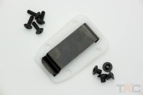 ESEE Candiru Boot Clip Plate w/ Mounting Hardware, Clear/White ESEE Candiru Boot Clip Plate w/ Mounting Hardware, Clear/White