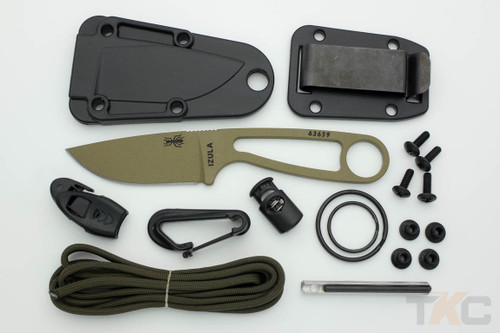 ESEE Izula-DE-KIT, Fixed Blade Neck Knife with Skeletized Handle - Dark Earth ESEE Izula-DE-KIT, Fixed Blade Neck Knife with Skeletized Handle - Dark Earth