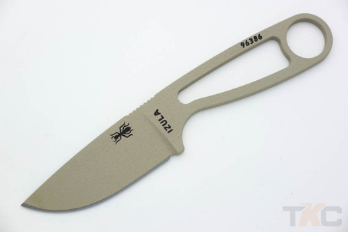 ESEE Izula-DT, Fixed Blade Neck Knife with Skeletized Handle - Desert Tan ESEE Izula-DT, Fixed Blade Neck Knife with Skeletized Handle - Desert Tan