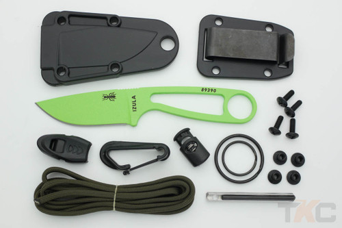 ESEE Izula-VG-KIT, Fixed Blade Neck Knife with Survival Kit - Venom Green ESEE Izula-VG-KIT, Fixed Blade Neck Knife with Survival Kit - Venom Green