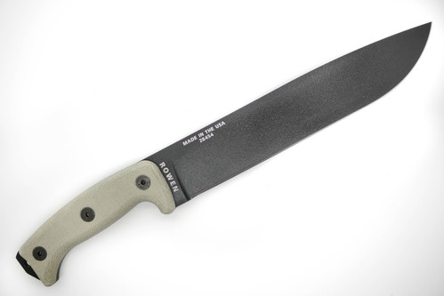 ESEE Junglas Knife Only (No Sheath), Black Plain Edge Fixed Blade & Green Canvas Micarta Handle ESEE Junglas Knife Only (No Sheath), Black Plain Edge Fixed Blade & Green Canvas Micarta Handle