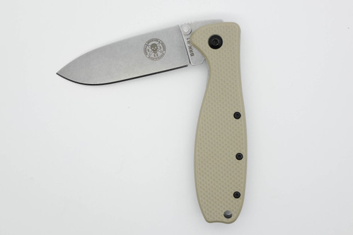 ESEE Knives/BRK: Zancudo Folding Knife, Desert Tan FRN and Stainless Steel Handle - Stonewash Blade