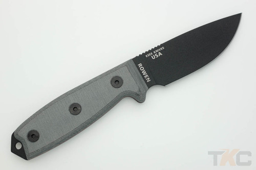 ESEE-3S-B Black Partially Serrated Blade w/ Grey Linen Micarta Handle, Black Sheath ESEE-3S-B Black Partially Serrated Blade w/ Grey Linen Micarta Handle, Black Sheath