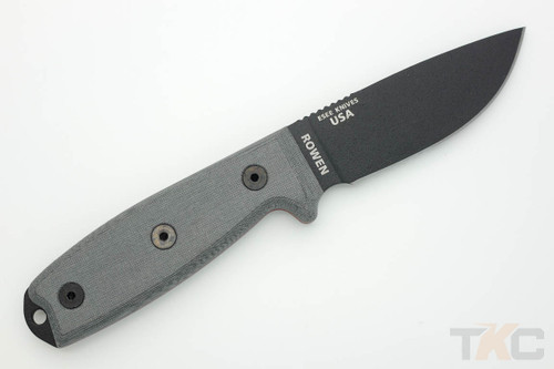 ESEE-3SM-MB-B (Rounded Pommel, MOLLE Back) Black Partially Serrated Blade w/ Grey Linen Micarta Handle, Black Sheath ESEE-3SM-MB-B (Rounded Pommel, MOLLE Back) Black Partially Serrated Blade w/ Grey Linen Micarta Handle, Black Sheath
