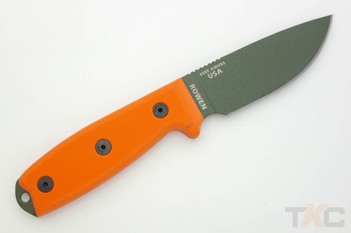 ESEE-3SM-OD (Rounded Pommel) Green Partially Serrated Blade w/ Blaze Orange G10 Handle, Black Sheath ESEE-3SM-OD (Rounded Pommel) Green Partially Serrated Blade w/ Blaze Orange G10 Handle, Black Sheath
