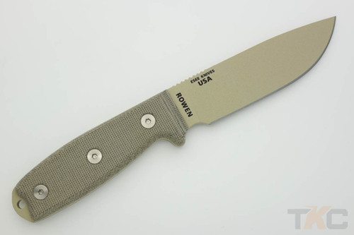 ESEE-4P-KO-DT Knife Only (No Sheath) Desert Tan Plain Edge Blade & Green Canvas Micarta Handle ESEE-4P-KO-DT Knife Only (No Sheath) Desert Tan Plain Edge Blade & Green Canvas Micarta Handle