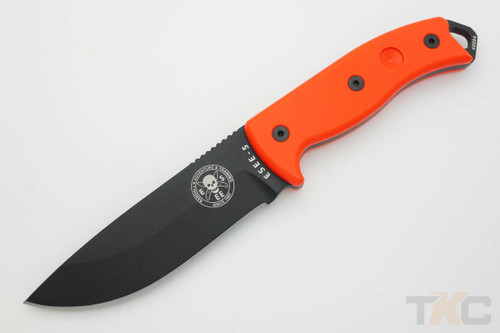 ESEE-5P-B-OR (Glass Breaker) Black Plain Edge Fixed Blade w/ Blaze Orange G10 Handle, Black Kydex Sheath ESEE-5P-B-OR (Glass Breaker) Black Plain Edge Fixed Blade w/ Blaze Orange G10 Handle, Black Kydex Sheath