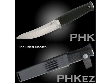 Fallkniven: PHK (Professional Hunter's Knife), Fixed Blade Knife w/ Thermorun Handle & Zytel Sheath