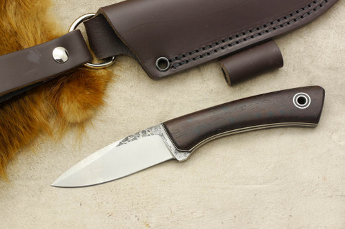 Fiddleback Forge, Andy Roy - Bushboot - Rosewood - Tapered Tang - Black and White Liners - 20