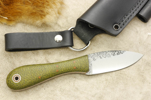 Fiddleback Forge, Andy Roy - EDC - Evergreen Burlap - Flat Tang - Natural & White Liners - 1