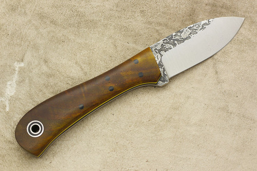 Fiddleback Forge, Andy Roy - EDC II - Maple Burl - Flat Tang - Black and Yellow Liners - 13 Fiddleback Forge, Andy Roy - EDC II - Maple Burl - Flat Tang - Black and Yellow Liners - 13