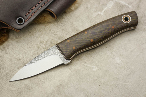 Fiddleback Forge, Andy Roy - EDKarda - Brown Canvas - Tapered Tang - Natural & White Liners - 3