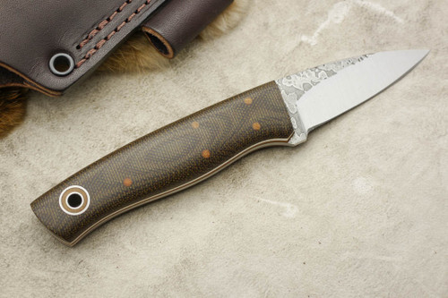 Fiddleback Forge, Andy Roy - EDKarda - Brown Canvas - Tapered Tang - Natural & White Liners - 3 Fiddleback Forge, Andy Roy - EDKarda - Brown Canvas - Tapered Tang - Natural & White Liners - 3