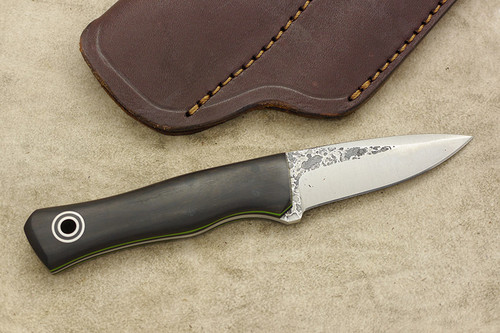 Fiddleback Forge, Andy Roy - Esquire - Blackwood - Tapered Tang - Black and Lime Green Liners - 9