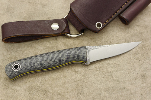 Fiddleback Forge, Andy Roy - F2 - Oreo Burlap - Flat Tang - Black and Yellow Liners - 5
