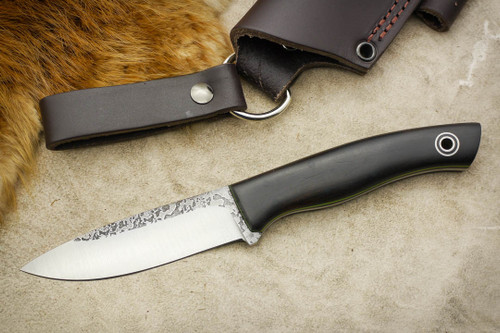 Fiddleback Forge, Andy Roy - Ladyfinger - Rosewood - Flat Tang - Black & Lime Green Liners - 8