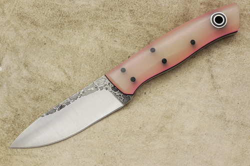 Fiddleback Forge, Andy Roy - Lil' Lady - Jade G10 - Flat Tang - Black and Pink Liners - 1