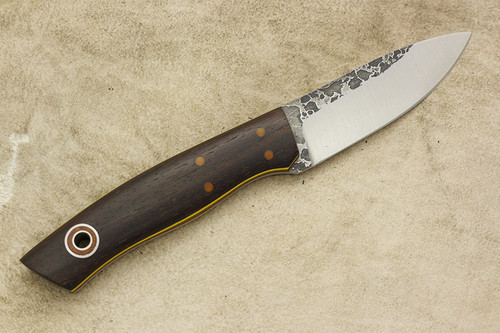 Fiddleback Forge, Andy Roy - Lil' Lady - Rosewood - Flat Tang - Natural and Yellow Liners - 2 Fiddleback Forge, Andy Roy - Lil' Lady - Rosewood - Flat Tang - Natural and Yellow Liners - 2