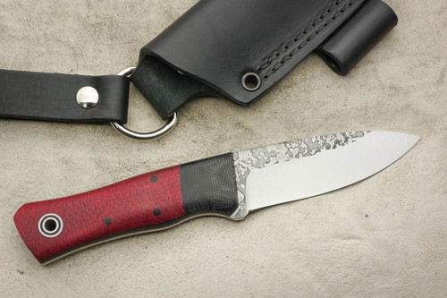 Fiddleback Forge, Andy Roy - Monarch - Black Canvas & Ruby Burlap - Flat Tang - 6