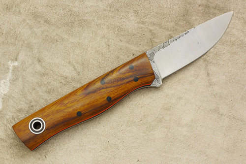 Fiddleback Forge, Andy Roy - Patch - Desert Ironwood - Flat Tang - Black & Orange Liners - 11