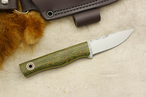 Fiddleback Forge, Andy Roy - Patch - Evergreen Burlap - Flat Tang - Natural and Lime Green Liners - 12 Fiddleback Forge, Andy Roy - Patch - Evergreen Burlap - Flat Tang - Natural and Lime Green Liners - 12