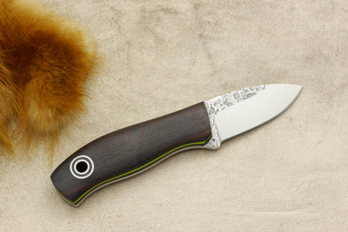 Fiddleback Forge, Andy Roy - Runt - Rosewood Handle - Flat Tang - Black and Lime Green Liners - 12