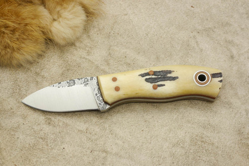 Fiddleback Forge, Andy Roy - Runt - Stag Bone - Flat Tang - Natural Liners - 9
