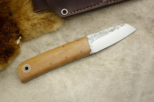 Fiddleback Forge, Andy Roy - Shaman - Natural Canvas Micarta - Tapered Tang - 4