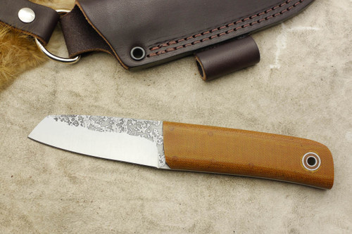 Fiddleback Forge, Andy Roy - Shaman - Natural Micarta - Flat Tang - 2