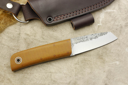 Fiddleback Forge, Andy Roy - Shaman - Natural Micarta - Flat Tang - 2