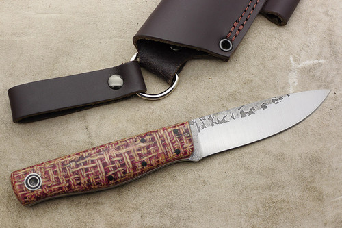 Fiddleback Forge, Andy Roy - Terrasaur - PIB Burlap - Flat Tang - Black & White Liners - 9