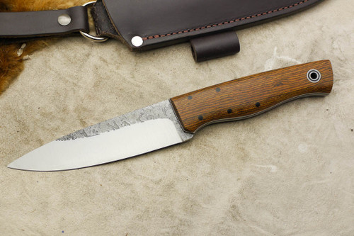 Fiddleback Forge, Andy Roy - Woodsman - Bocote - Tapered Tang - Black & White Liners - 1
