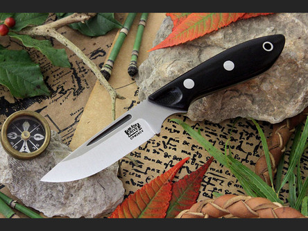 INTRODUCTORY SPECIAL! Bark River Knives: Adventurer Fixed Blade Knife w/ Black Canvas Micarta Handle