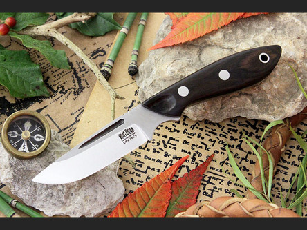 INTRODUCTORY SPECIAL! Bark River Knives: Adventurer Fixed Blade Knife w/ Macasser Ebony Handle