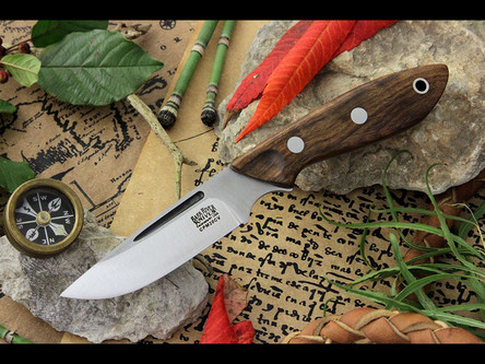 INTRODUCTORY SPECIAL! Bark River Knives: Adventurer Fixed Blade Knife w/ Sunken Cedar Burl Handle