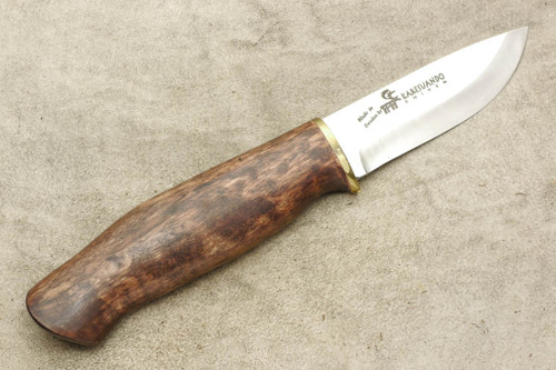 Karesuando Kniven 3504 The Piglet - Fixed Blade Knife - Oiled Curly Birch Handle - 3.25" 12C27 Stainless Steel Blade - 2