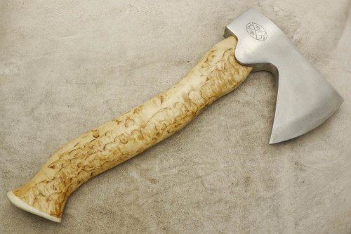 Karesuando Kniven 4013 Stoera Aksu Hunters Axe - Natural Curly Birch - Stainless Steel - 4