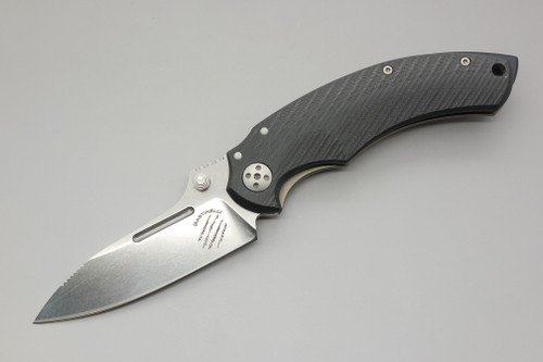 LionSteel Knives BBR2-KBS, Folding Knife w/ Textured Black G10 Handle