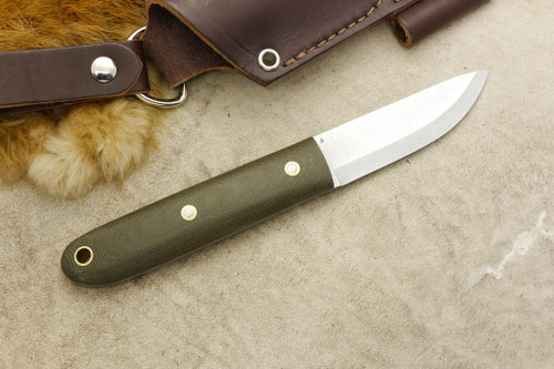 LT Wright Knives BoatTail Scandi - Green Canvas Micarta
