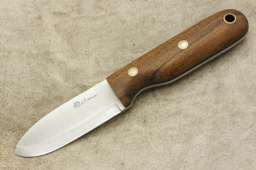 LT Wright Knives Bushbaby - Scandi Grind - Koa - Black Liners - Matte Finish - 5 / FREE BLACK LINERS!