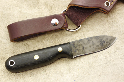 LT Wright Knives Bushbaby HC - Convex Grind - Black Canvas Micarta - Matte Finish LT Wright Knives Bushbaby HC - Convex Grind - Black Canvas Micarta - Matte Finish