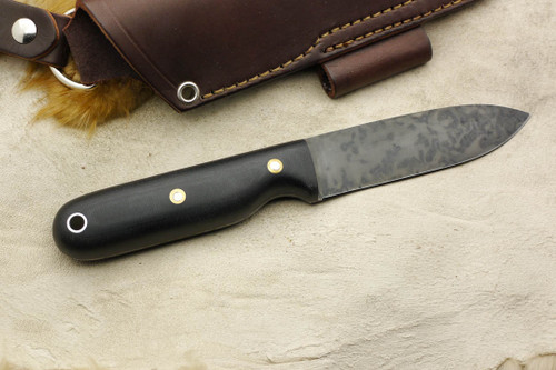 LT Wright Knives Bushcrafter HC - Convex Grind - Black Canvas Micarta - Matte Finish