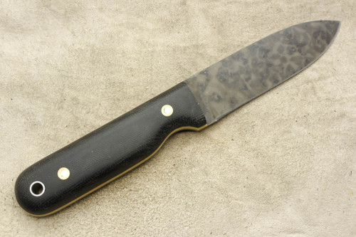 LT Wright Knives Bushcrafter HC - Convex Grind - Black Canvas Micarta - Thick Snakeskin Liners - Matte Finish