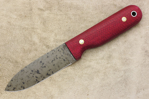 LT Wright Knives Bushcrafter HC - Convex Grind - Red Shadetree Burlap