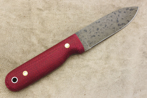LT Wright Knives Bushcrafter HC - Convex Grind - Red Shadetree Burlap