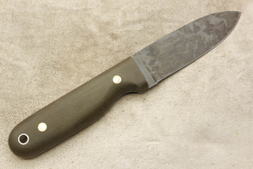 LT Wright Knives Bushcrafter HC - Flat Grind - Green Canvas Micarta - Matte Finish